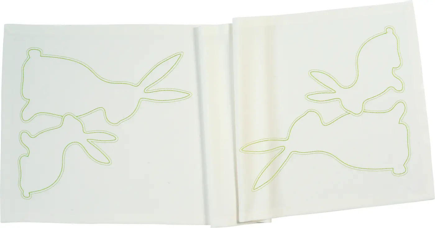 Sander Kissenhülle Hopps ecru/light green 40x40cm