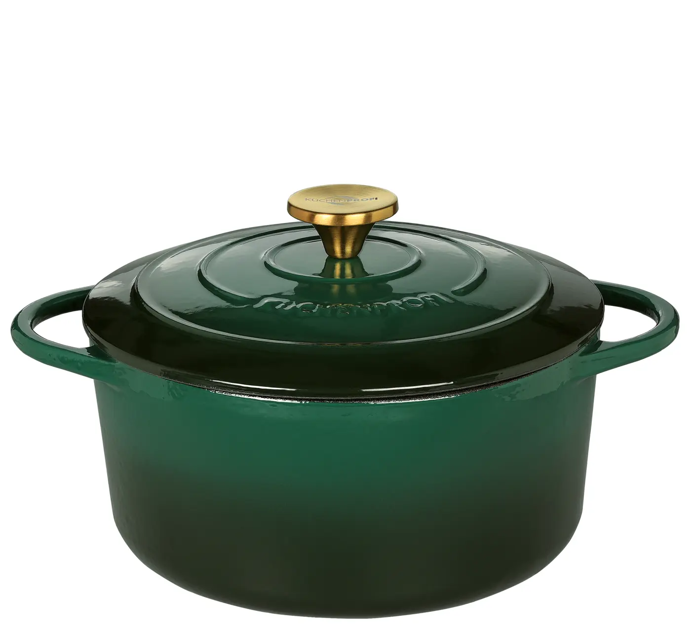 Küchenprofi  Bratentopf rund, 24 cm racing green PROVENCE emailiertes gusseisen