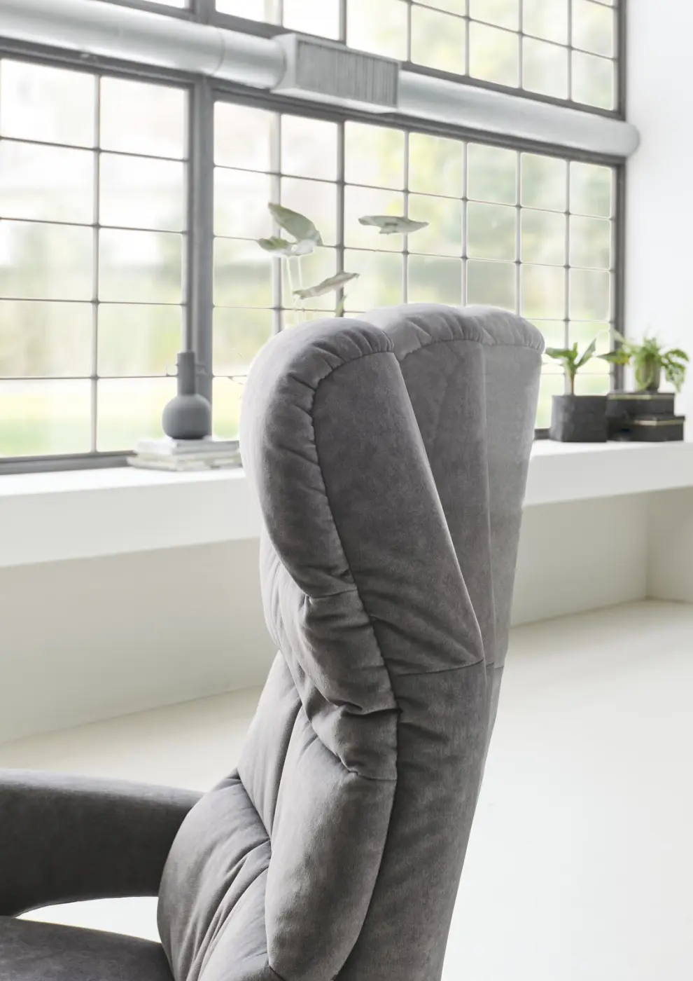 Polsteria  Drehsessel Relaxa Feeling Design Lazyline Leder  Evita grey 