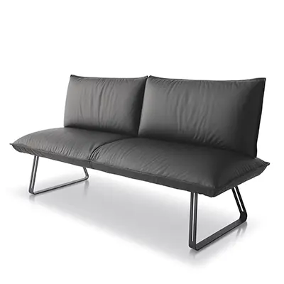Koinor Sitzbank SOUL Leder schwarz ca. 198 cm