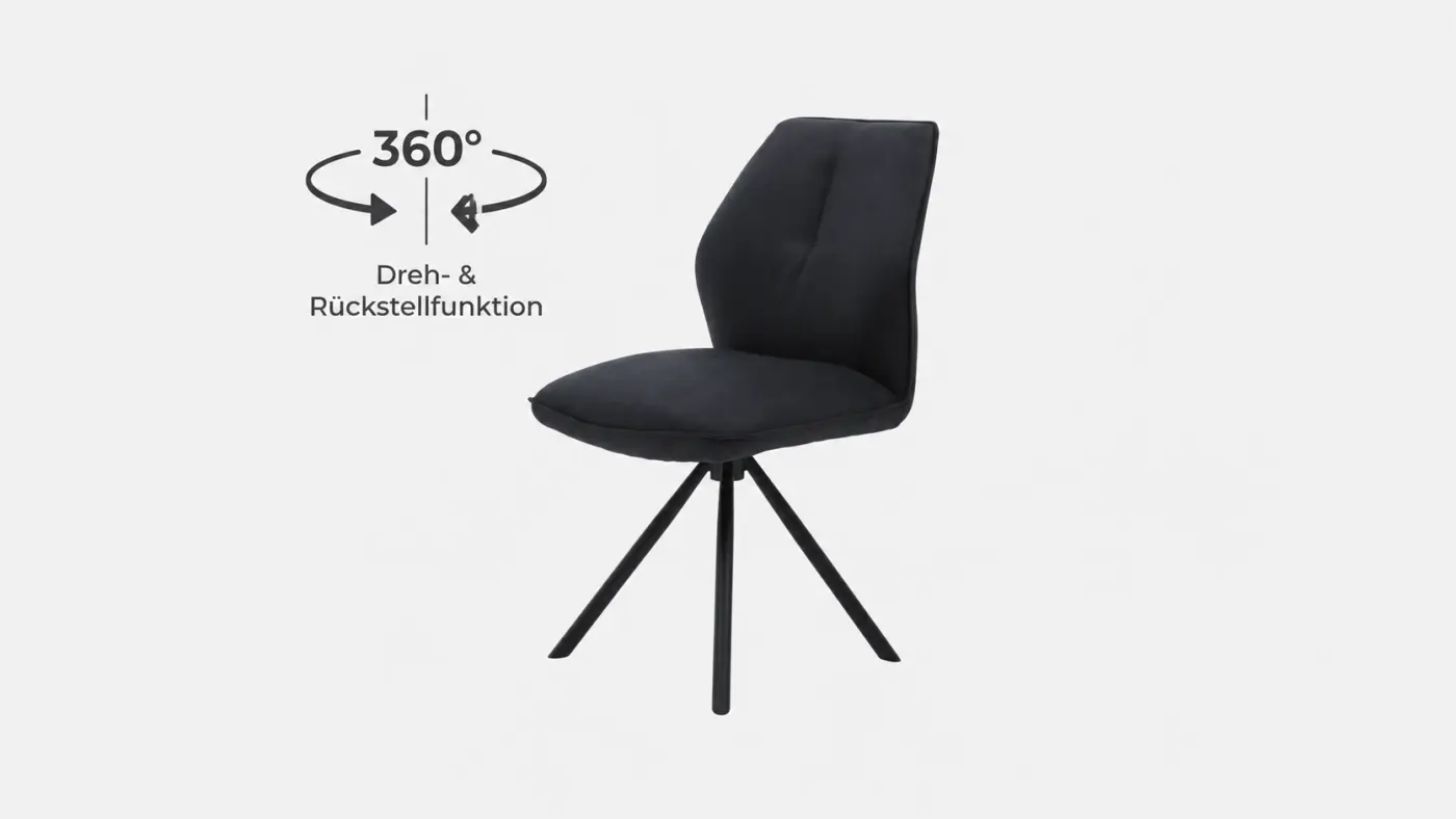 Interliving Polsterstuhl  IL5116 drehbar Schwarz