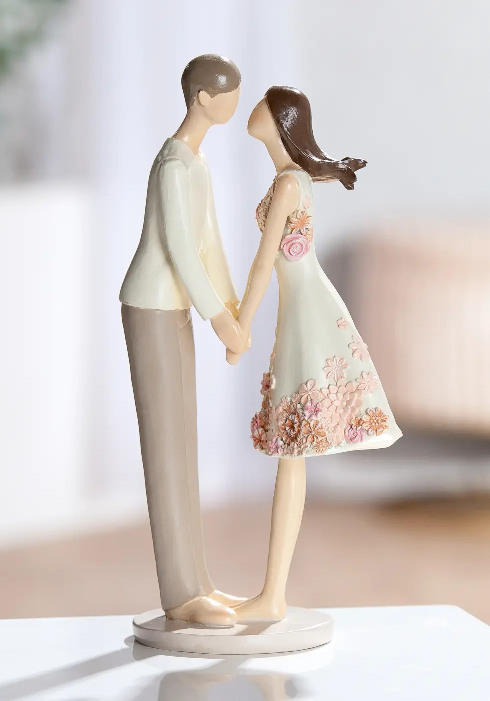 Gilde Figur Paar "Floral Love" rosa Blumenmotiv