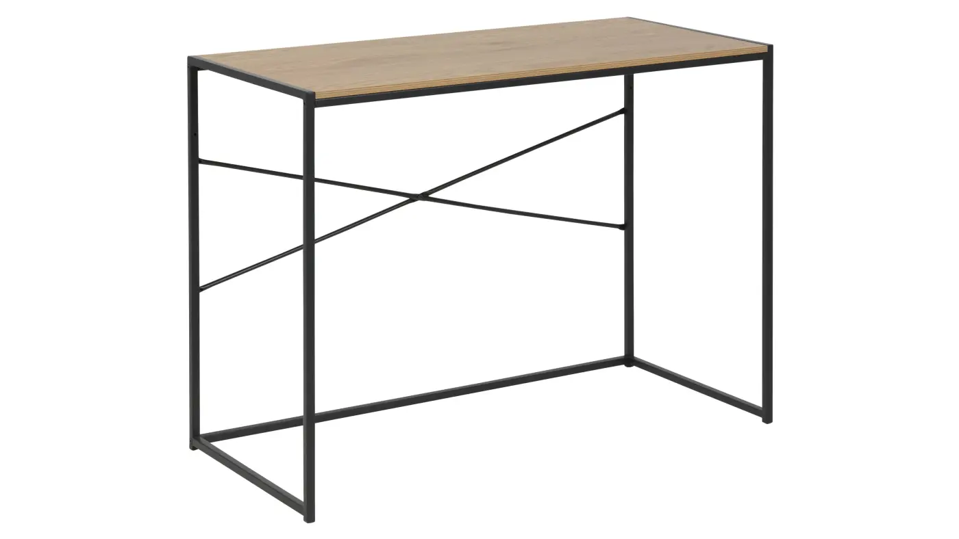 Actona Schreibtisch Seaford wildeichefarbene Kunststoffoberflächen & schwarzes Metall – ca. 100 x 45 cm Actona Schreibtisch Seaford wildeichefarbene Kunststoffoberflächen & schwarzes Metall – ca. 100 x 45 cm
