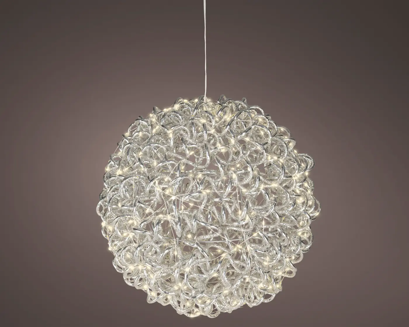 Gilde Handwerk LED-Dekoball Lux silber D 35 cm