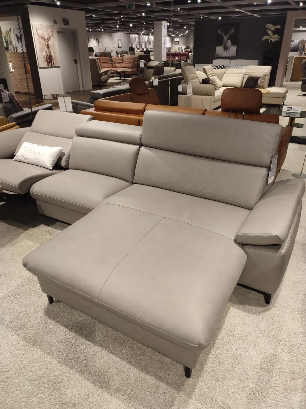 Polinova Wohnlandschaft MM-PN 1161 Leder grau ca. 330 x 166 cm