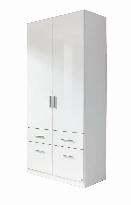 Rauch Drehtürenschrank Celle Hochglanz weiß/alpinweiß B/H/T: 91 x 210 x 54cm Rauch Drehtürenschrank Celle Hochglanz weiß/alpinweiß B/H/T: 91 x 210 x 54cm