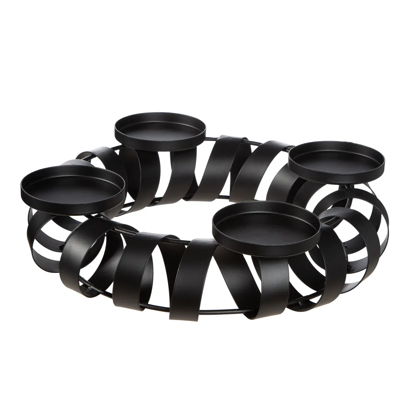 Gilde Adventsleuchter rund "Twirl" Metall schwarz