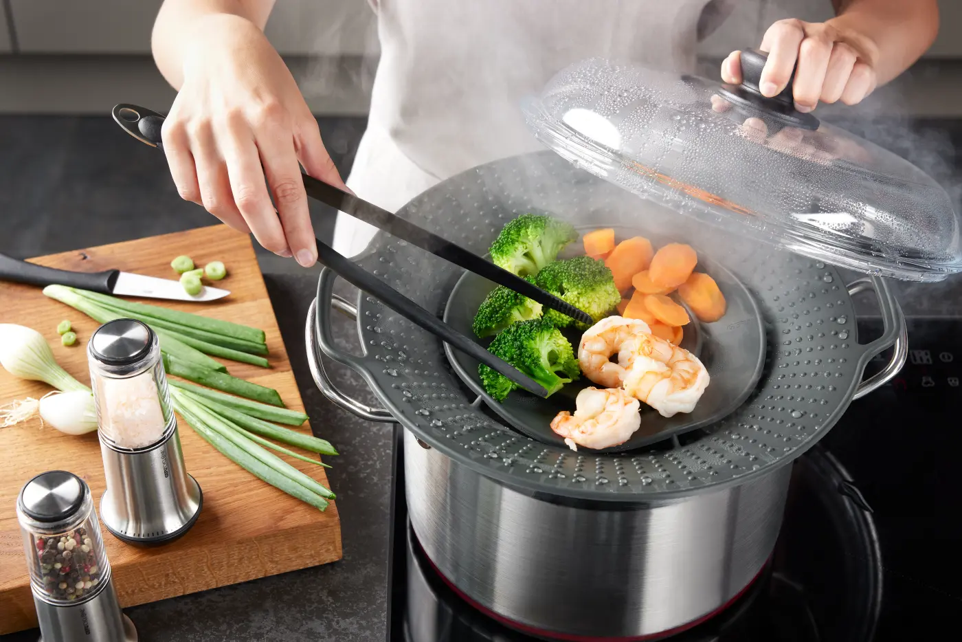 GEFU Überkochschutz BOLLA grau Silikon