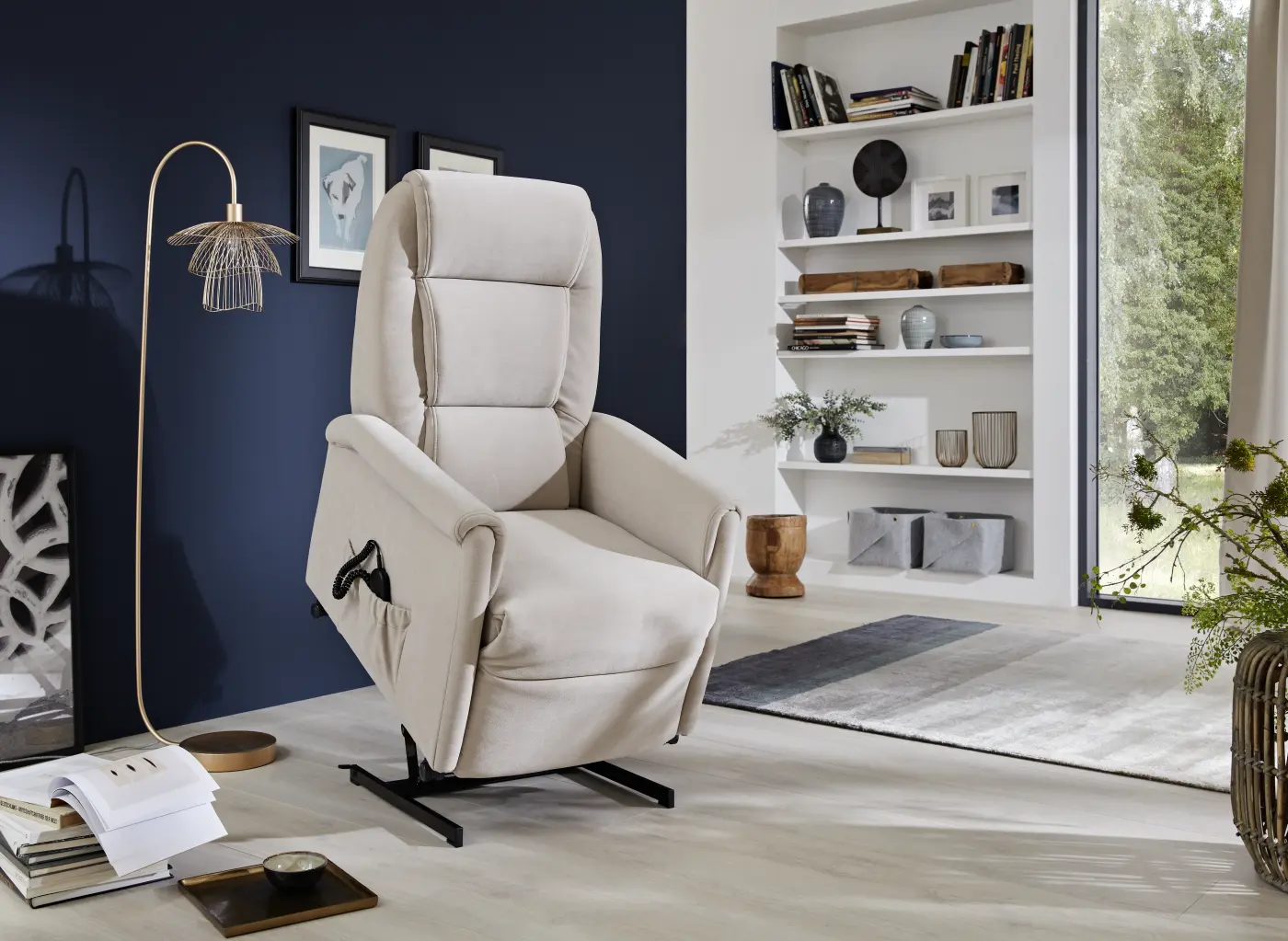 Himolla  Fernsehsessel Quartett Serie 9773 Monte Granit 1 motorisch + Aufstehhilfe