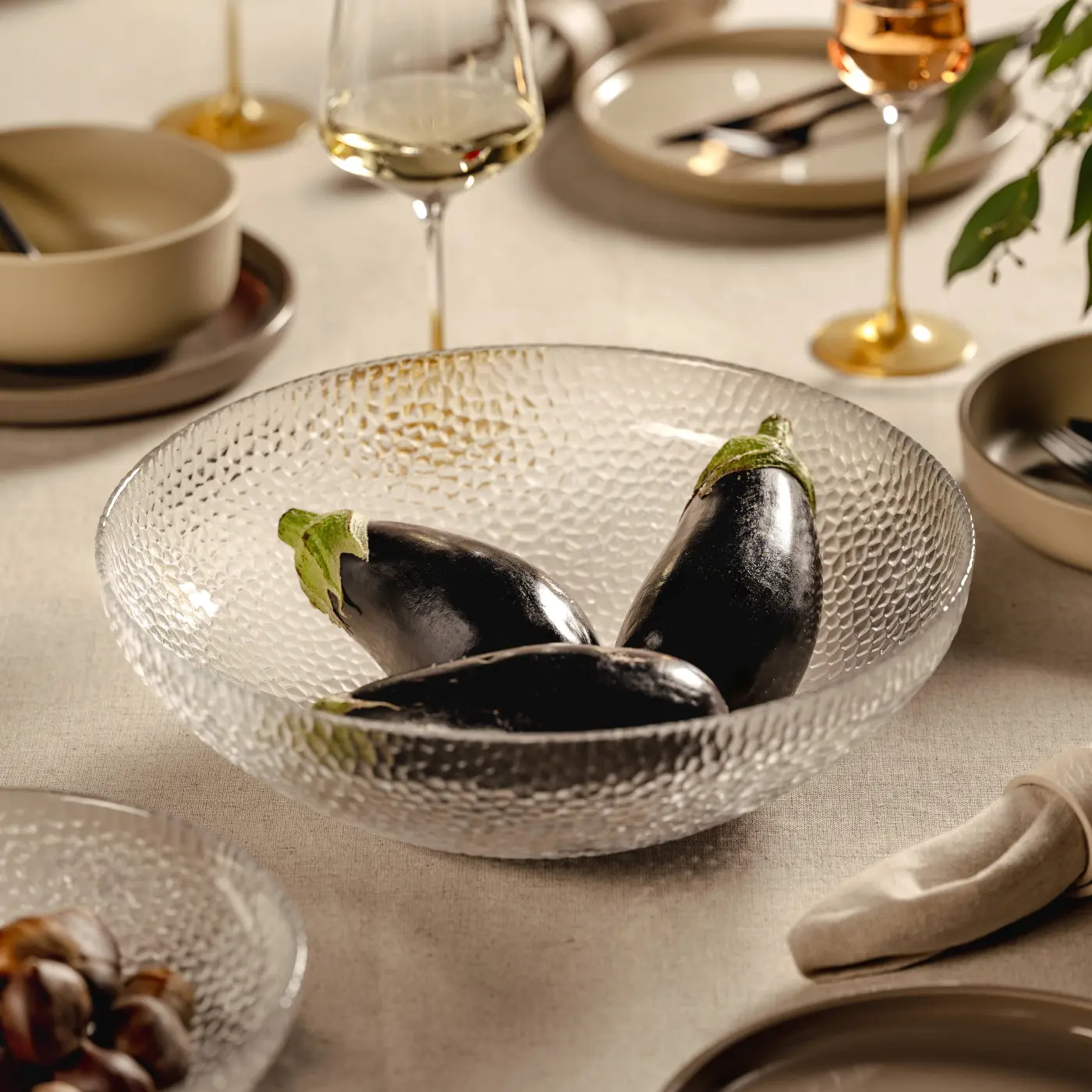 Leonardo Dekorationsschale MARTELLO Kalk-Natron Glas klar 10 cm