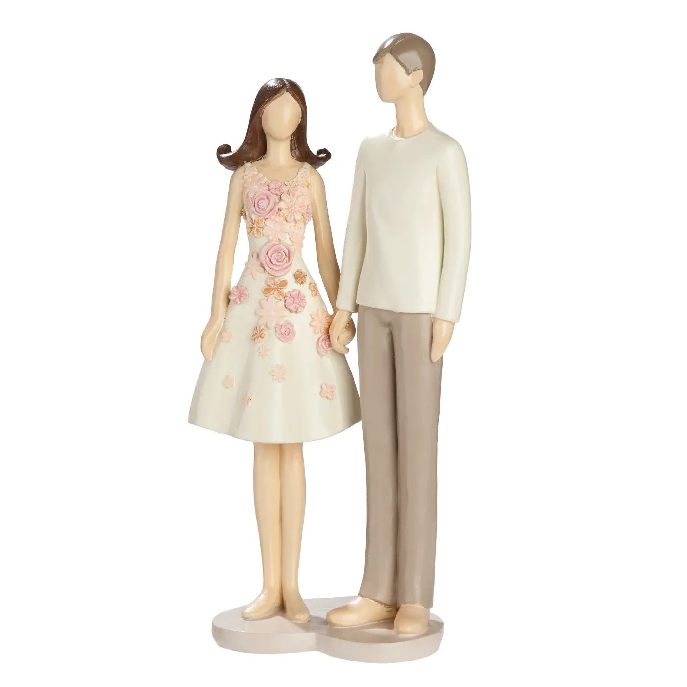 Gilde Figur Paar "Floral Love" Kunstharz creme, rosa
