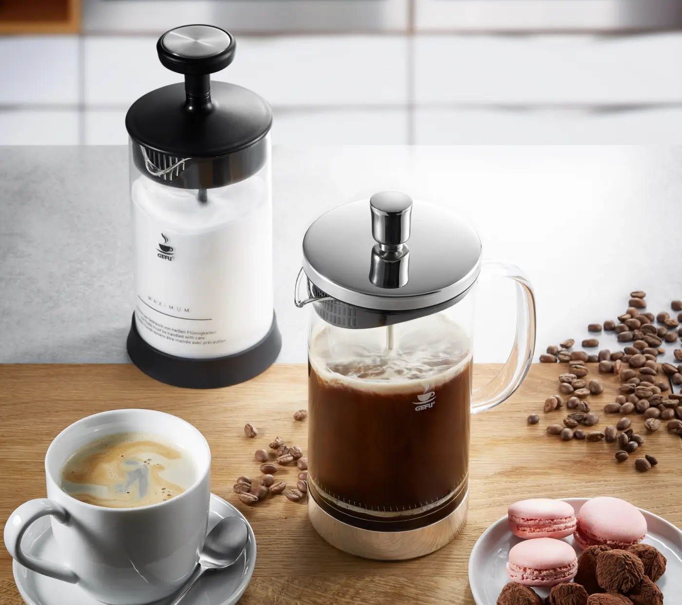 Gefu Kaffeebereiter DIEGO Schwarz, silber