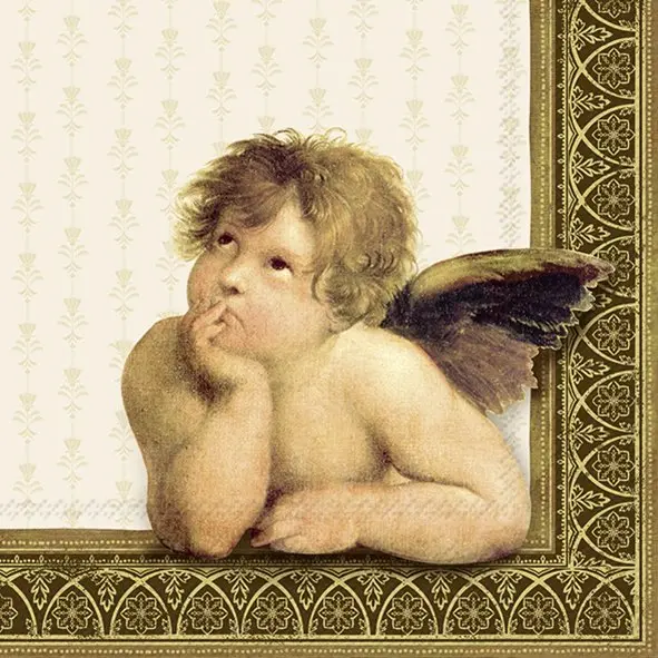 Ihr Lunch-Servietten CLASSIC ANGEL gold 33X33 cm
