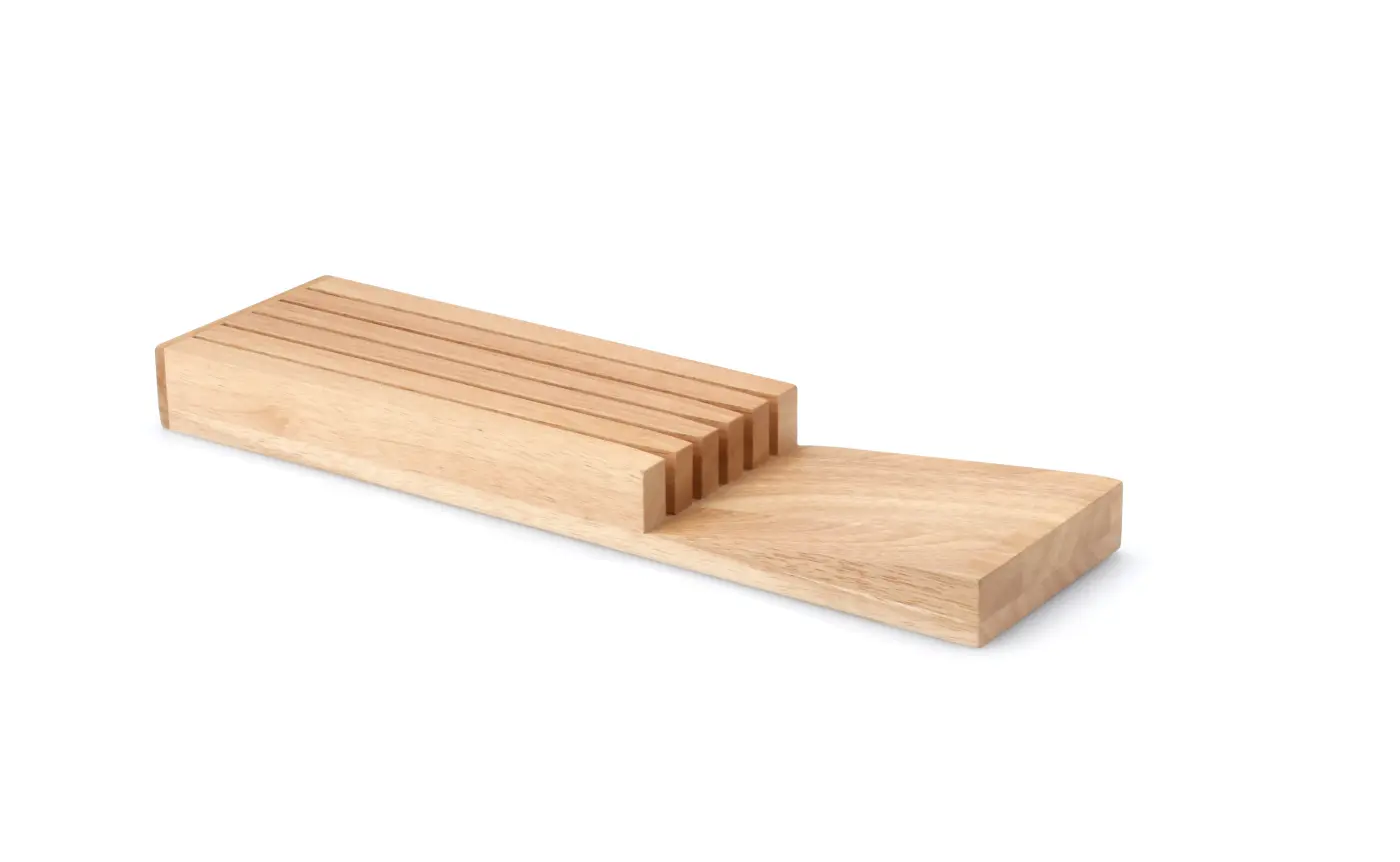 Continenta Messerblock für Schublade Gummibaum 39x11x3,5 cm