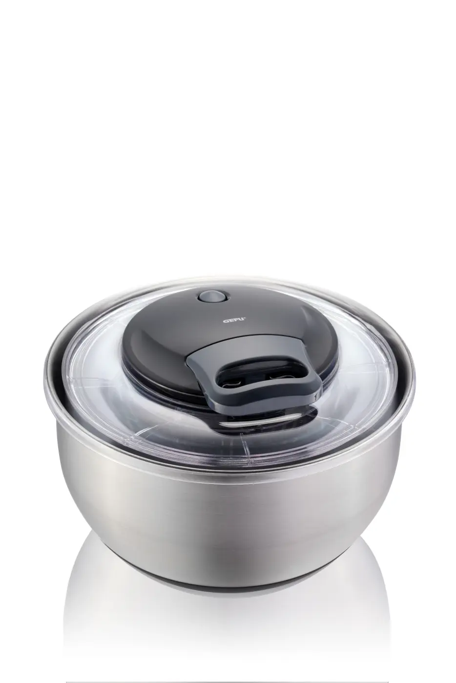 GEFU Salatschleuder PULLIT  Edelstahl  Ø 24 cm schwarz/silber Kunststoff|Kunststoff|hochwertiger Edelstahl