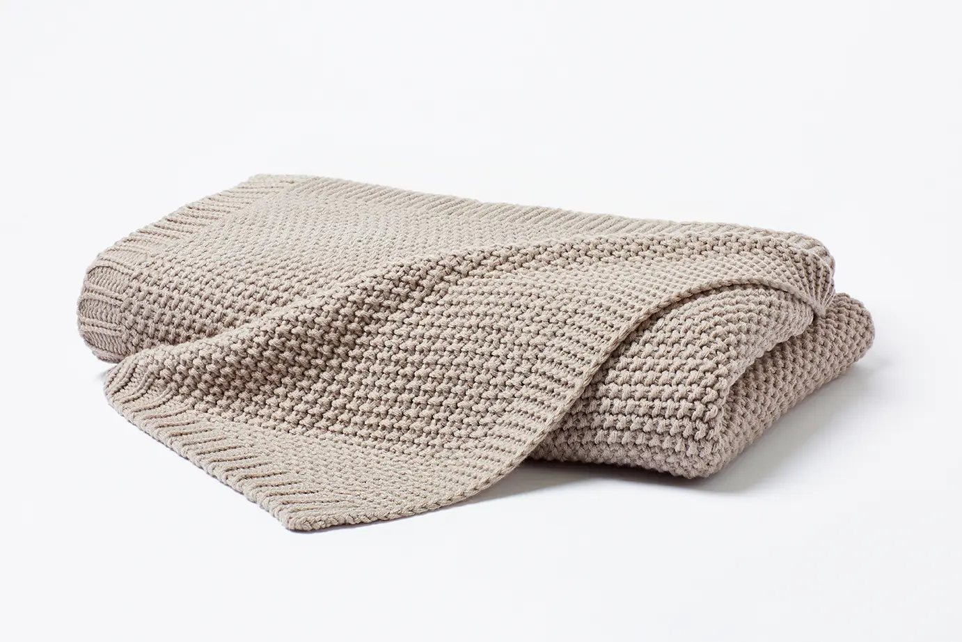 Hahn Strickdecke, 130 x 170 cm  Uni natur