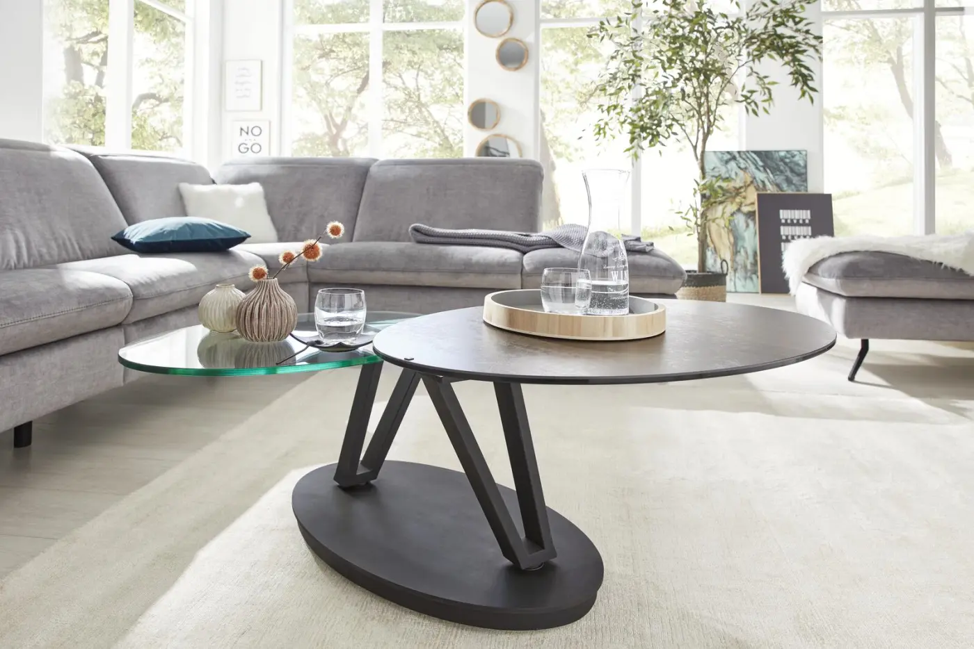 Interliving Couchtisch Serie 6207 Zementgrau