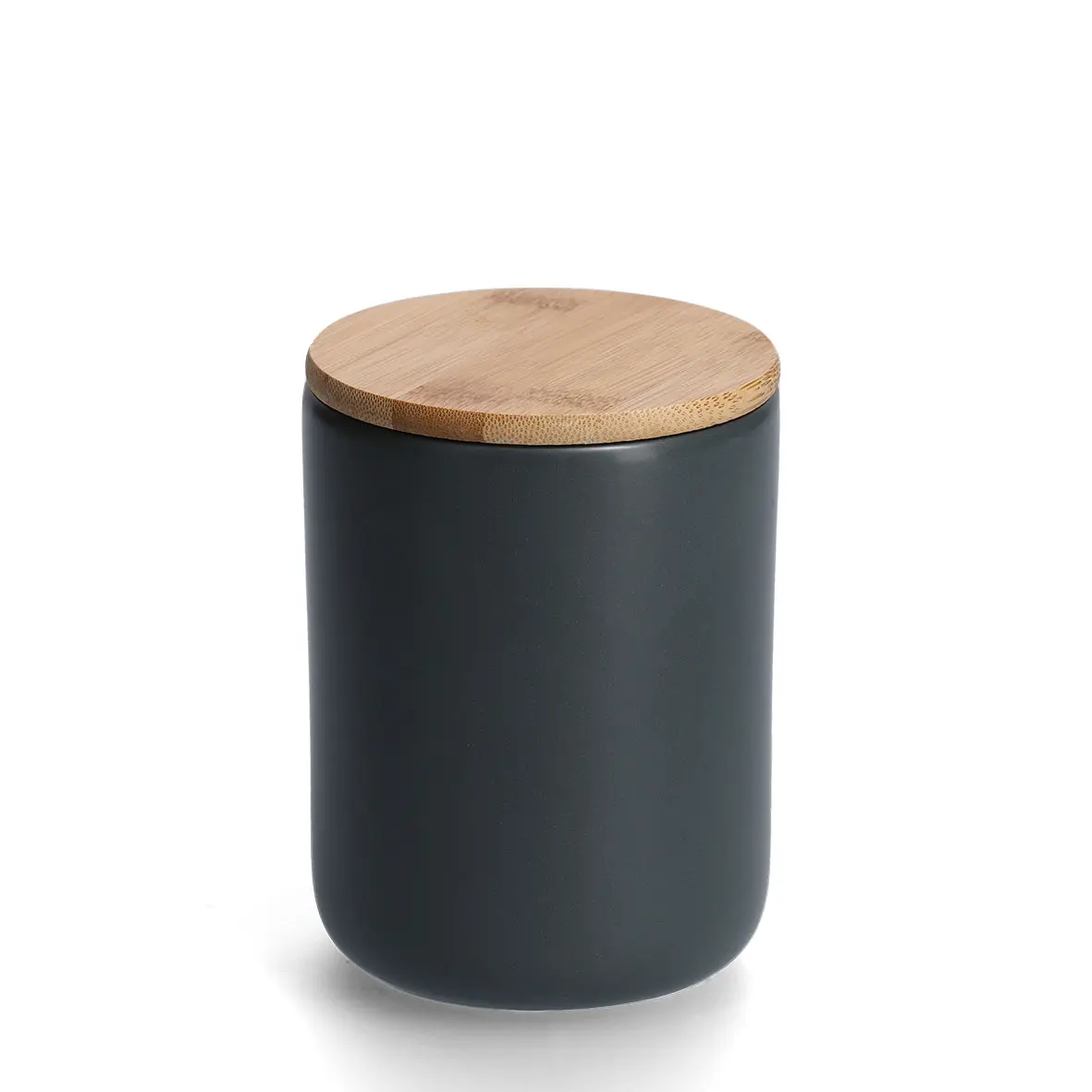 Zeller Vorratsdose m. Bamboodeckel 650 ml Keramik anthrazit