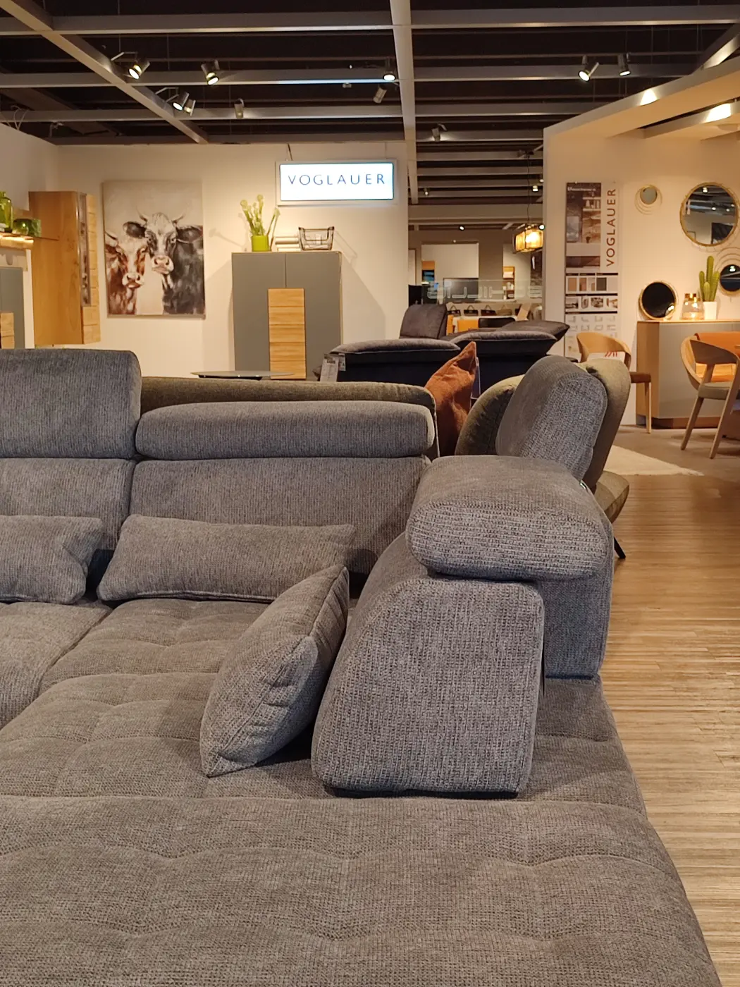 Poco Steinpol  Wohnlandschaft Torino XC mit manueller Kopfteilverstellung grau ca. 286 x 248 cm