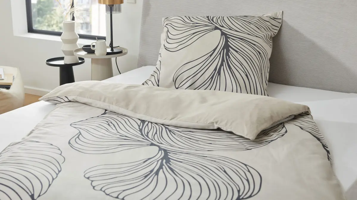 Interliving Baumwollsatin Bettwäsche Serie 9129 135 x 200 cm  beige
