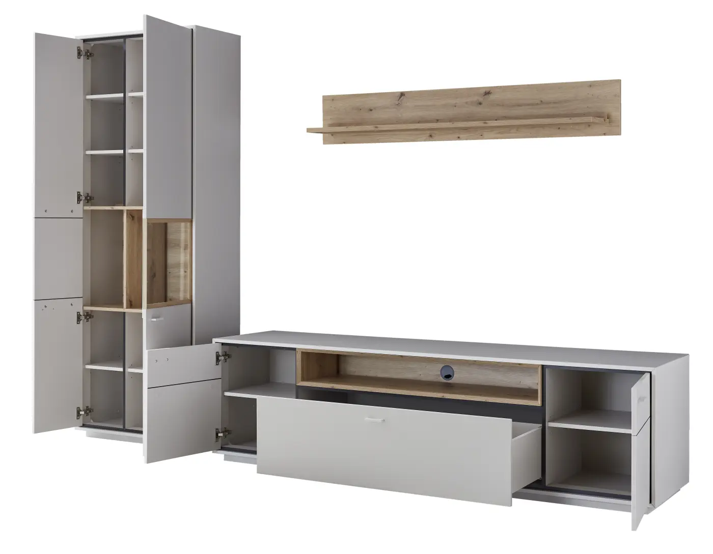 Ideal  Wohnkombination Coruna Kaschmir/Eiche Artisan ca. 297,6 x 208 x 49,9 cm