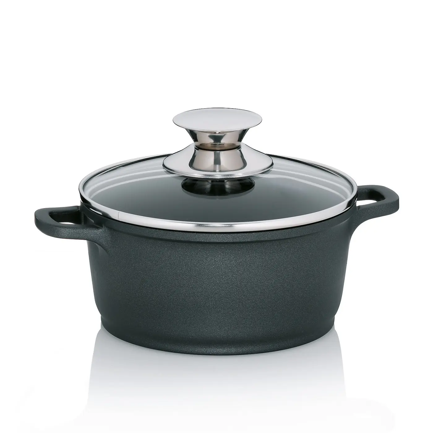 Kela Fleischtopf Kerros Aluguss schwarz 8cm 16cmØ 1l