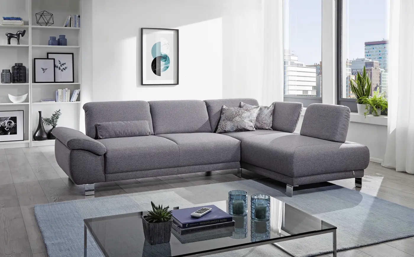 Dietsch Wohnlandschaft 754 - Tiamo grau ca. 275 x 205 cm(Dietsch Wohnlandschaft 754 - Tiamo grau ca. )