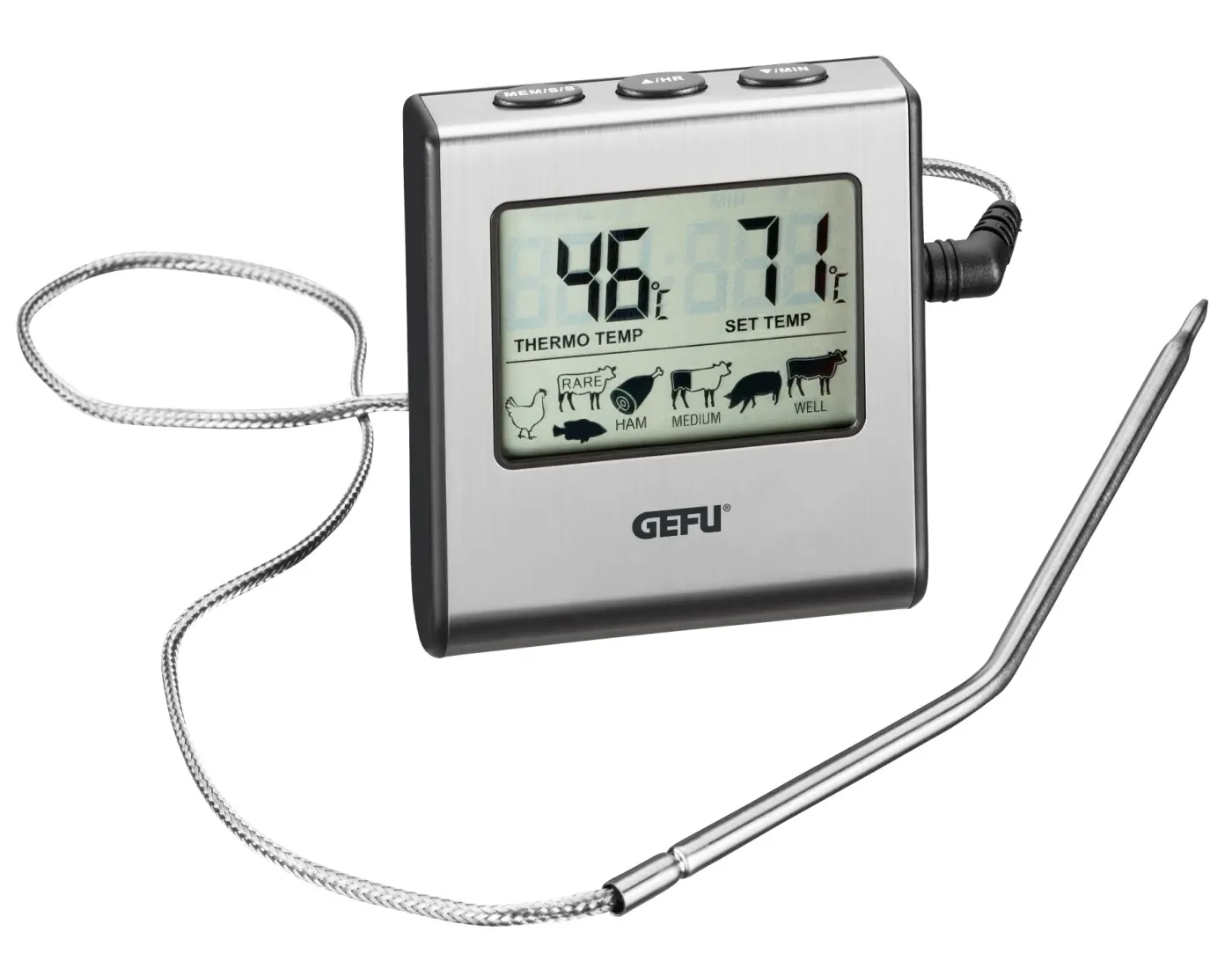 Gefu Bratenthermometer TEMPERE Schwarz, silber