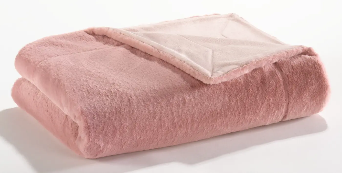 Cosima  Wohndecke Sable Rabbit Fake rose ca. 150 x 200 cm