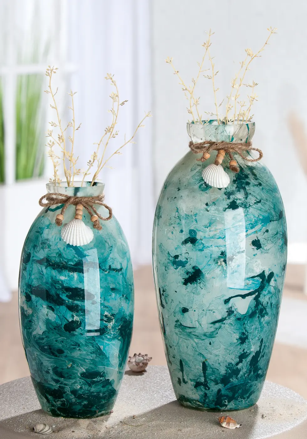 Gilde Deko-Vase "Azul" Glas blau