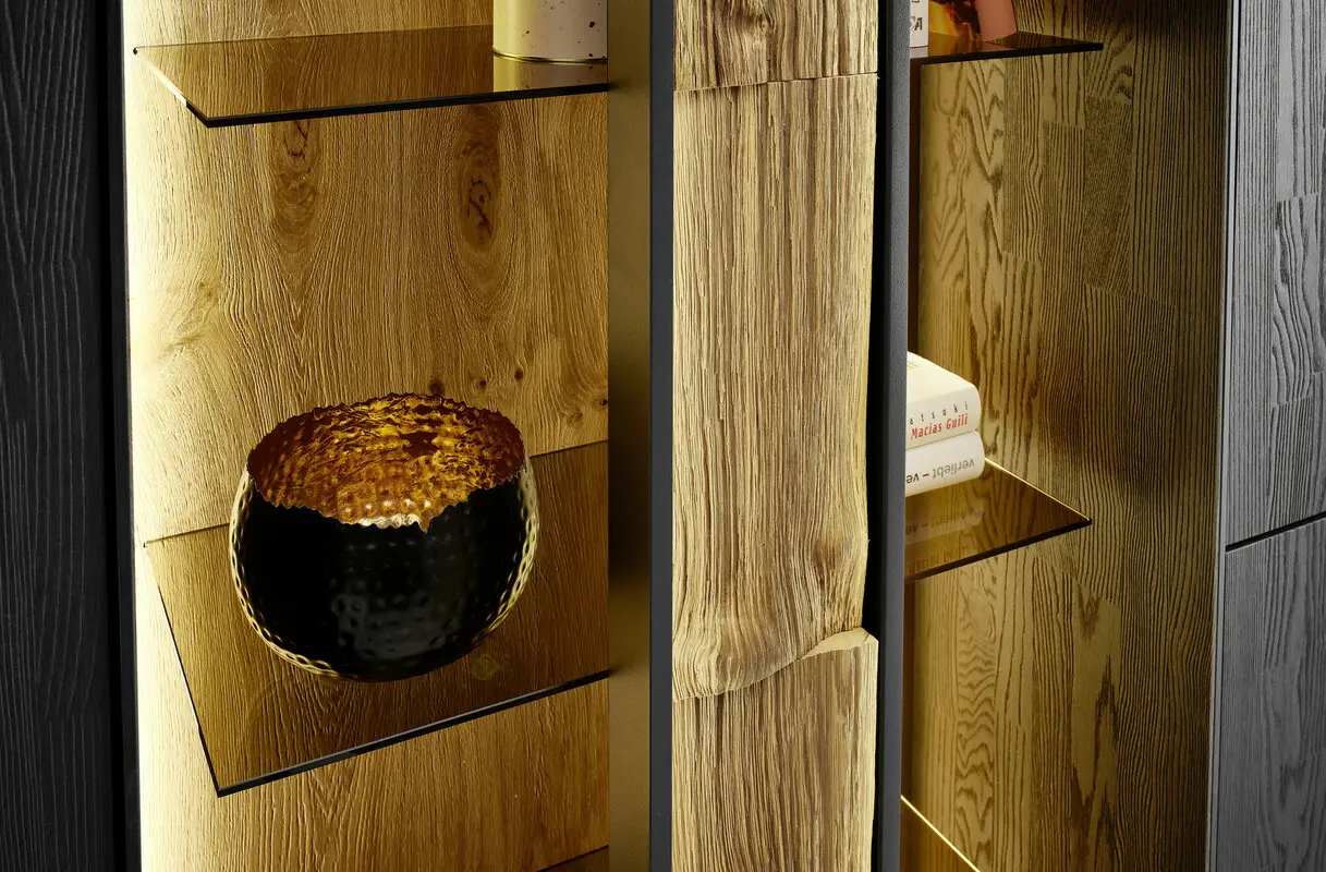 Hartmann  Highboard Kilva Kernesche/Spaltholz H / B ca. 162 x 98 cm 