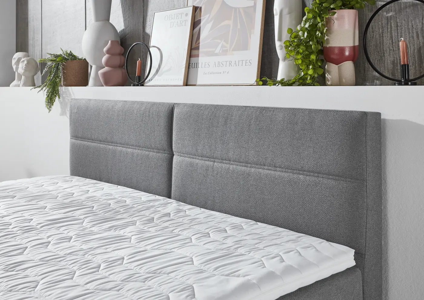 sun garden  Boxspringbett BX 2360 Kenora grau LF ca. 180 x 200 cm