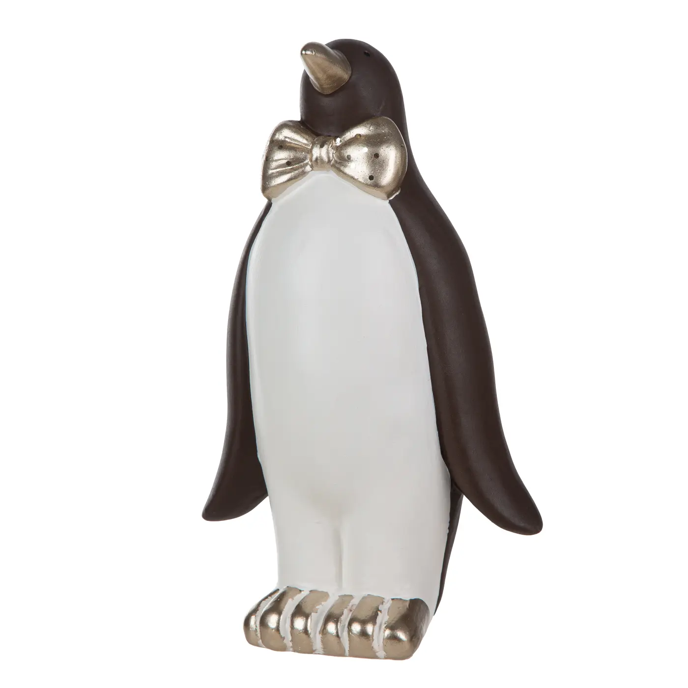 Gilde Handwerk Deko-Pinguin Ecosol Keramik braun/weiß 25.5 cm