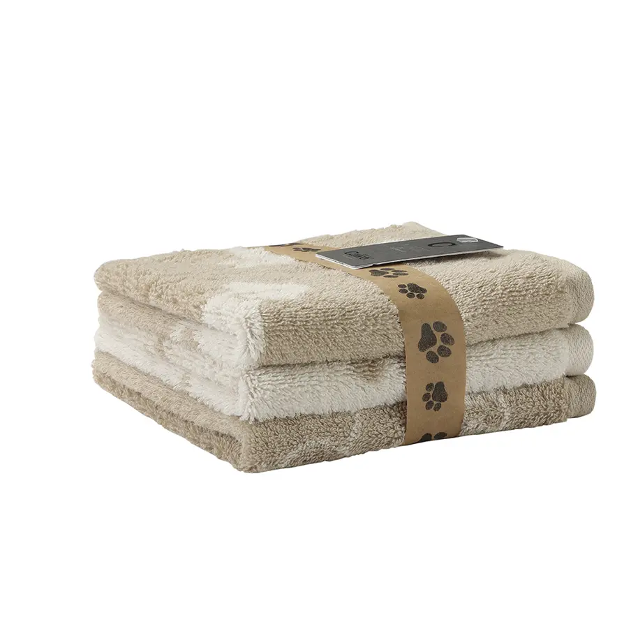 Cawoe Bundle 3 Seiflappen We love Dog natur/beige 17,5/17,5 cm