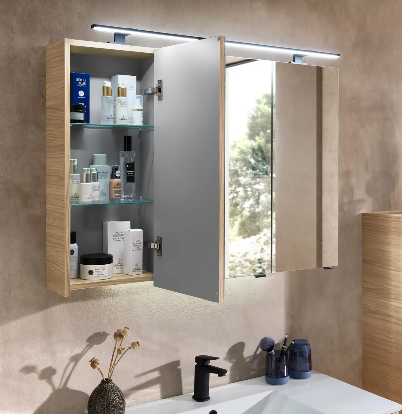 Pelipal Badezimmer Set Serie 6010 Tropea Eiche quer ca. 101 cm breit