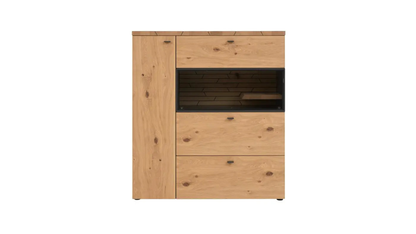 Interliving Highboard Serie 2108 Casa Eiche/schiefer ca. 124 x 138 x 41cm Interliving Highboard Serie 2108 Casa Eiche/schiefer ca. 124 x 138 x 41cm