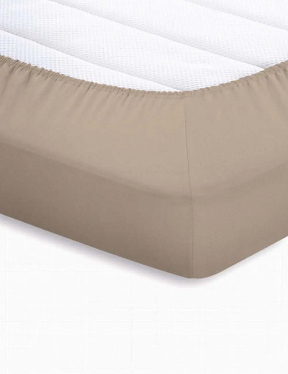 schlafgut Jersey-Elasthan Topper  Spannbetttuch taupe B / L ca. 90 x 190 cm