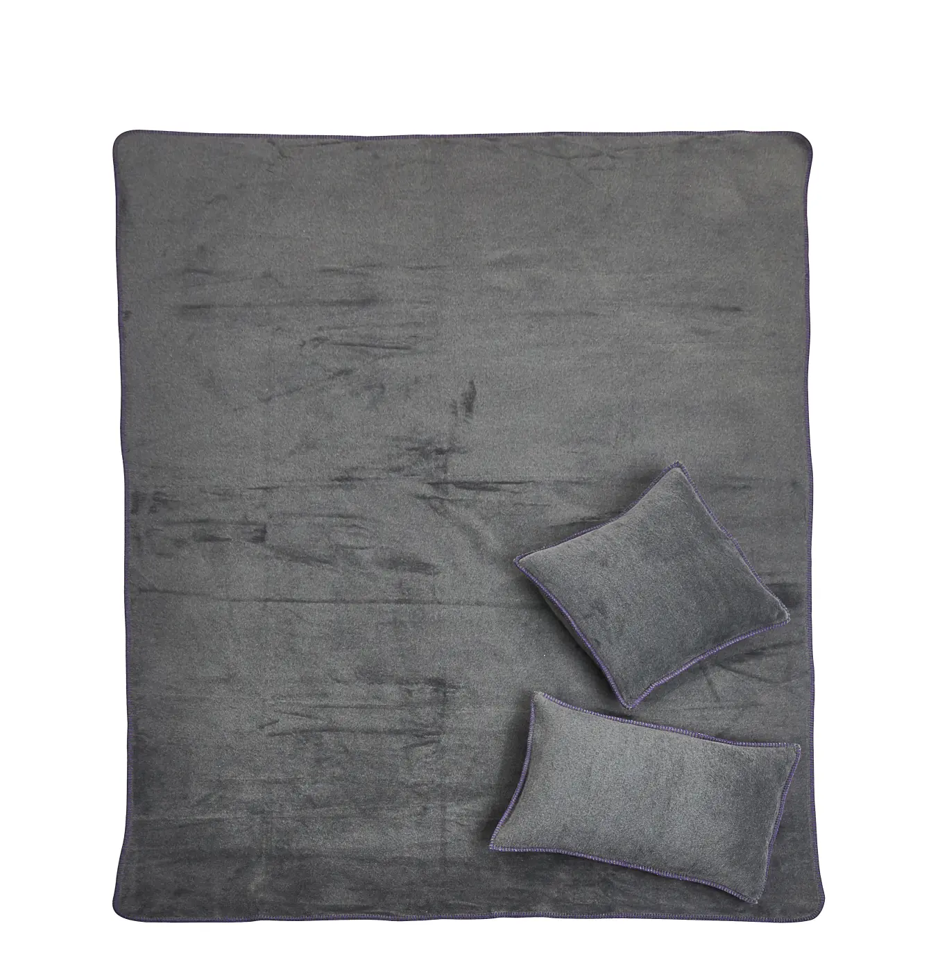 DONE. COZY Kissenhülle anthrazit 45 x 45 cm(Karabel Home Company Kissenhülle, 45 x 45 cm Anthracite , Kontrasnaht Lilla)