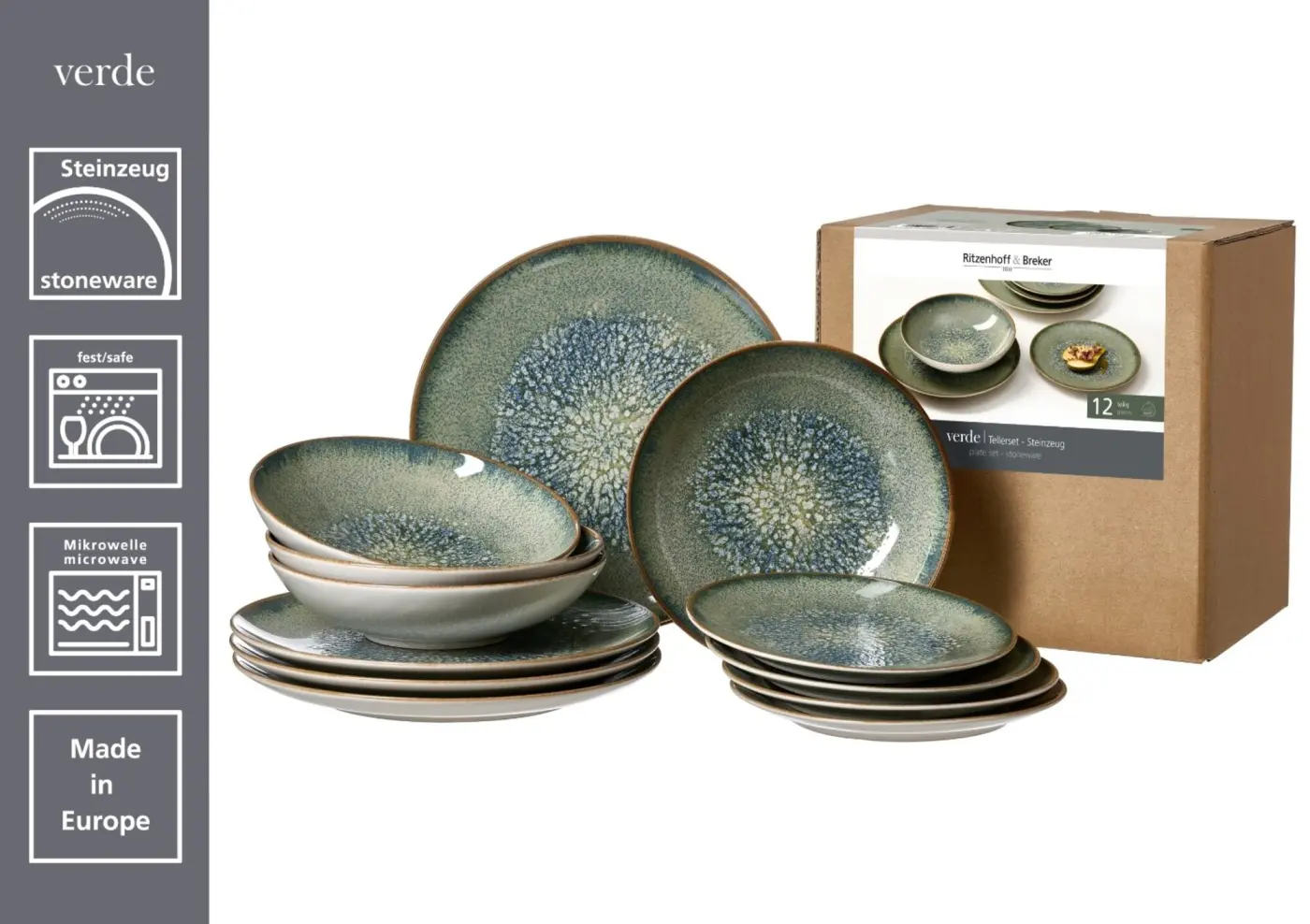 Ritzenhoff & Breker Tellerset 12-tlg. Verde Grün