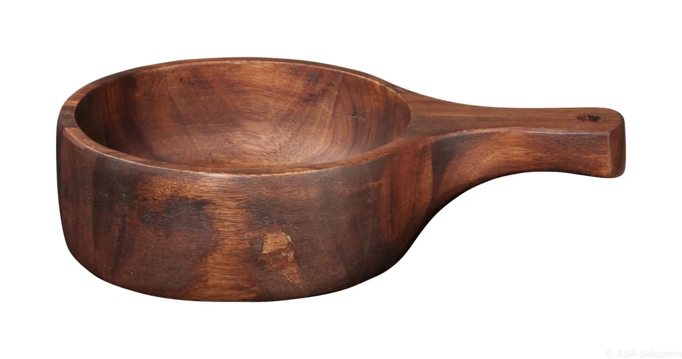 ASA Holzschale mit Griff Akazie massiv 22,5 x 14,5 cm