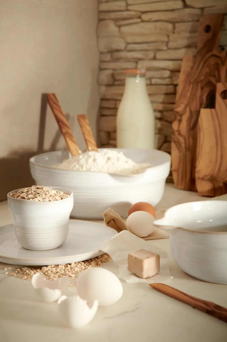 ASA Schale mit Ausgießer manuale oat/weiß ASA Schale mit Ausgießer manuale oat/weiß