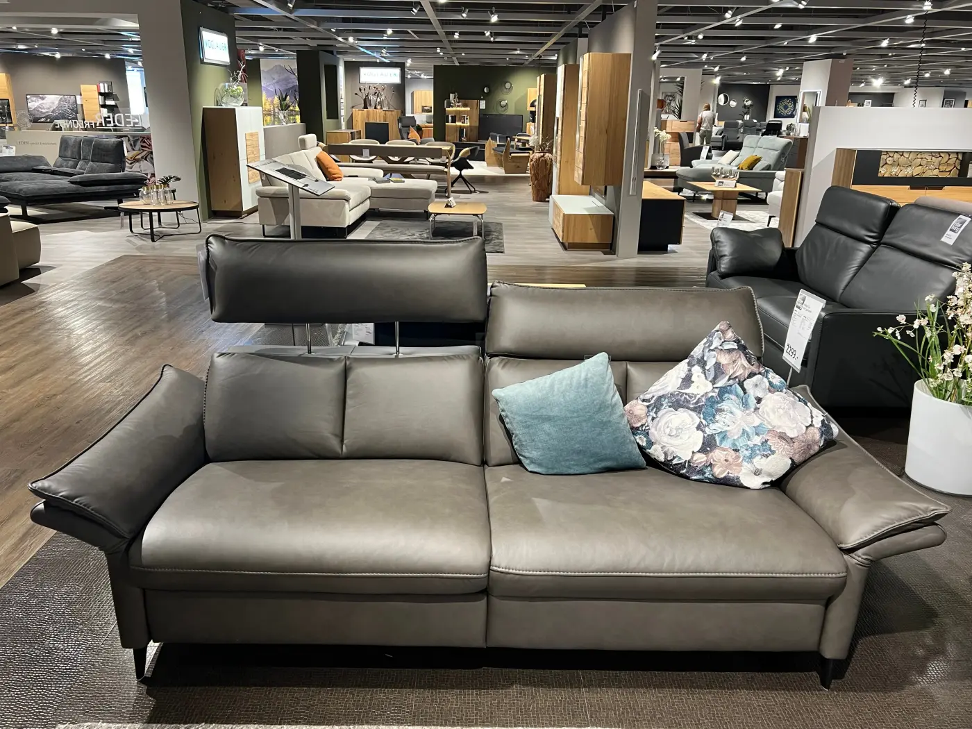 Interliving  Polstergruppe Serie 4058 Leder graubraun