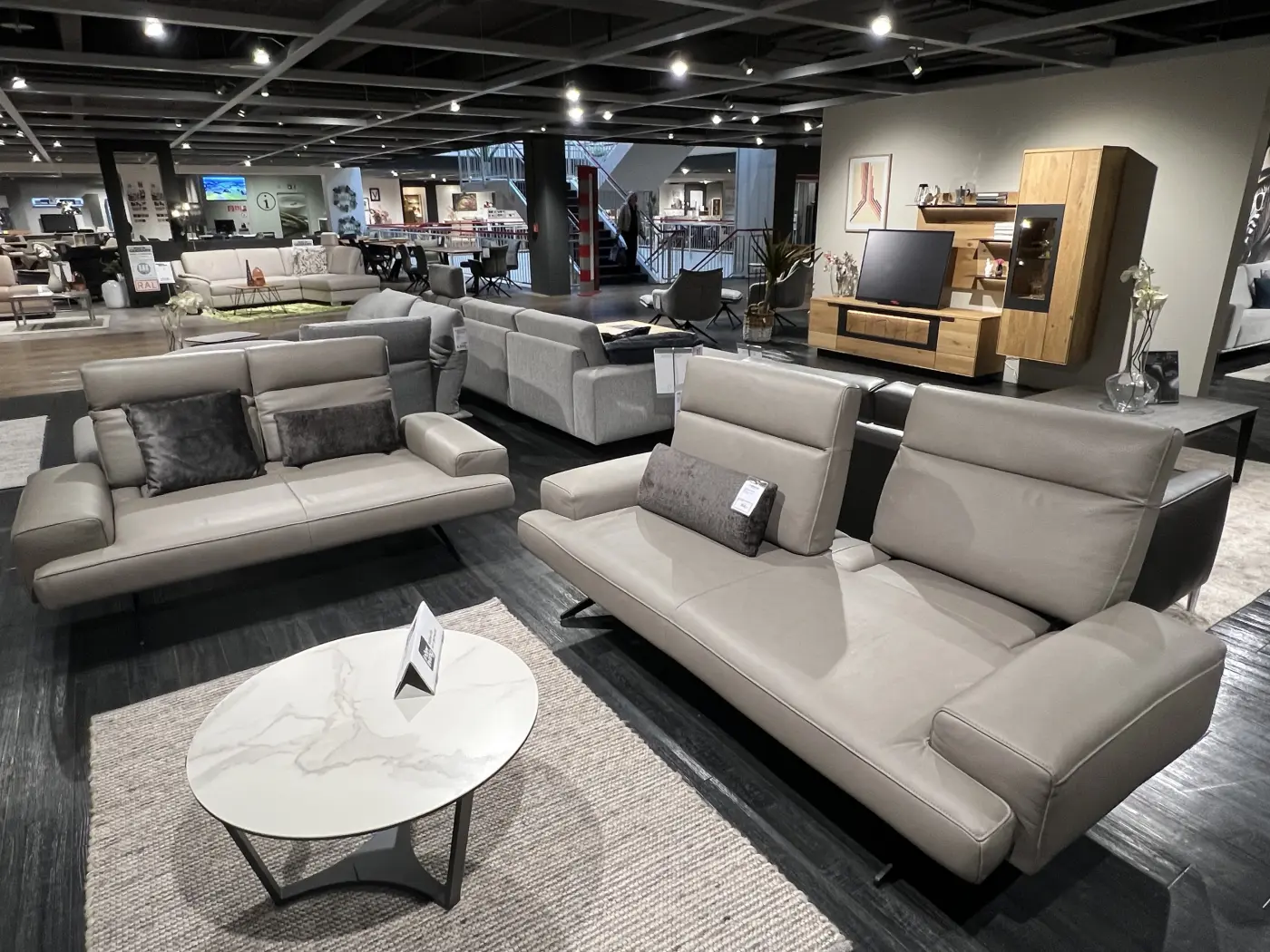 Koinor  Polstergruppe Serie Clayton mit Funktionen Leder graubraun