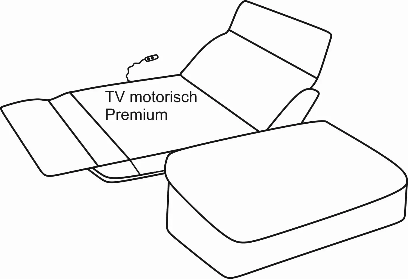 Polsteria  Rundsofa Lola motorische TV-Funktion Evita anthrazit  ca. 218 cm