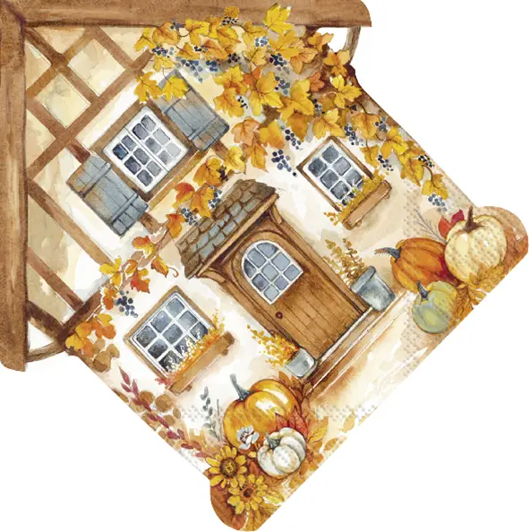 Ihr Servietten (gestanzt) AUTUMN HOUSE 33X33 cm