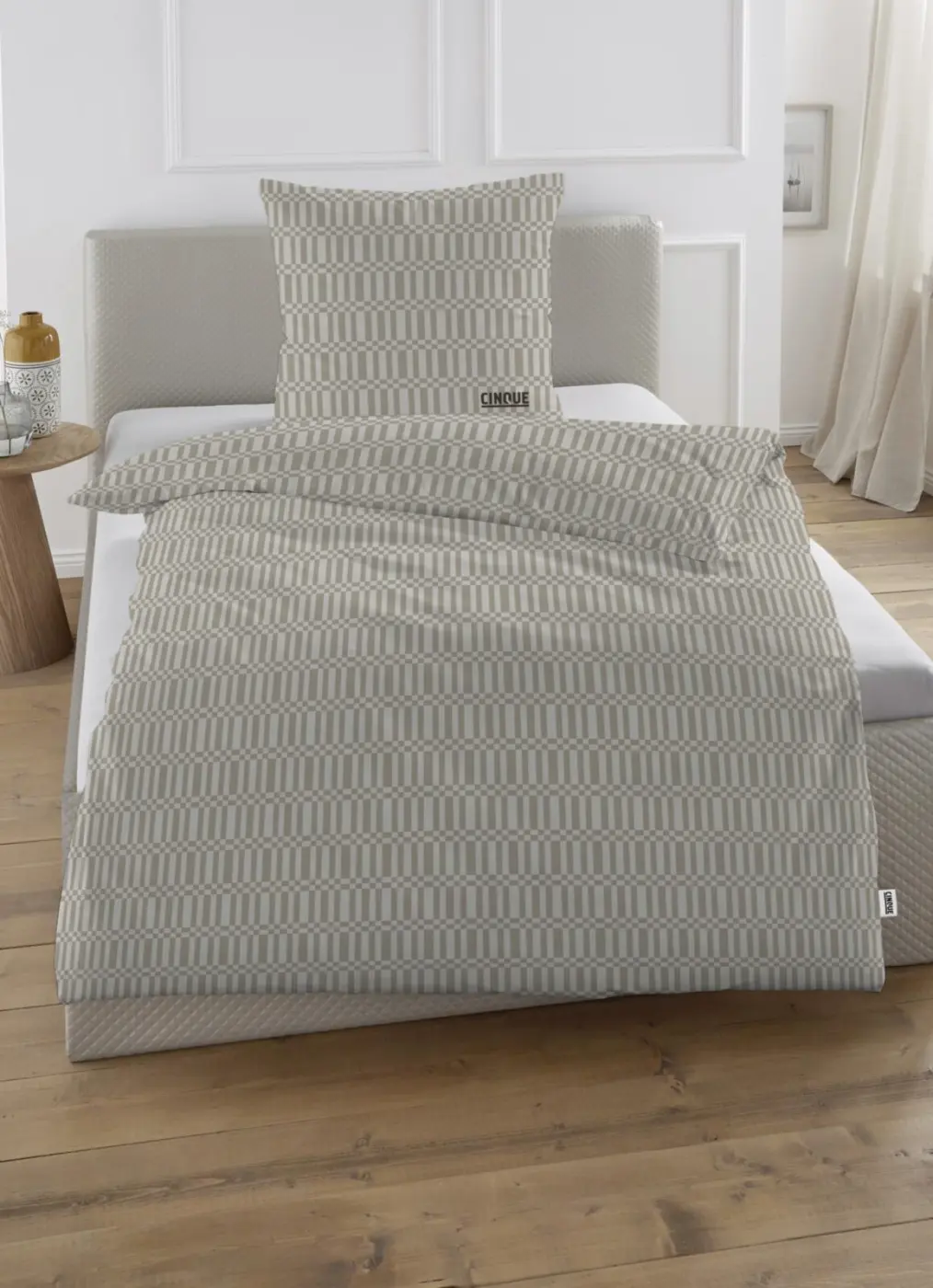 CINQUE Satin Bettwäsche taupe 135/200 + 80/80 + 40/80 cm