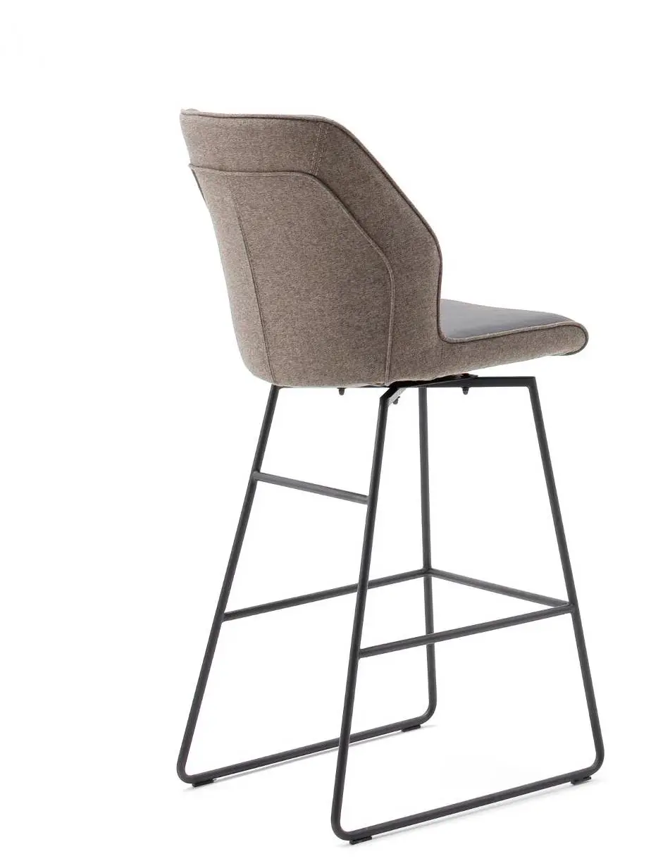 MCA furniture  Schwingstuhl, Barhocker Aberdeen braune Bezugkombination & anthrazitfarbenes Gestell