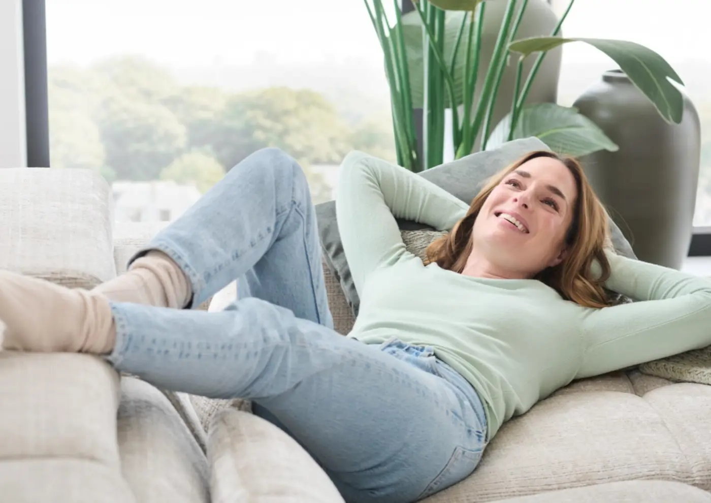 Megapol Wohnlandschaft VS-MP1215 mit Funktion creme grau ca. 319 x 195 cm