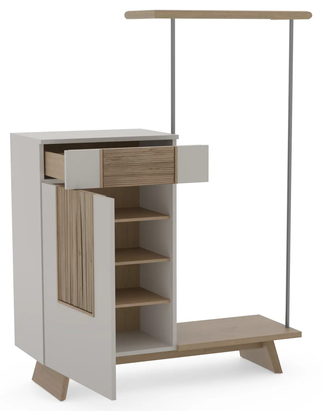 Voglauer  Hochkommode mit Kleiderständer V/lacera coming Wildeiche|Taupe ca. 136 cm breit