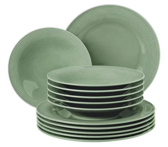 Seltmann Weiden Tafelservice Beat 12 tlg salbeigrün